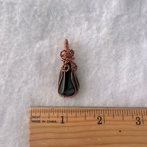 Wire wrapped crystal pendant
